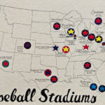 Baseball Stadiums Map U.s.   Etsy With Regard To Free Printable Map Of Mlb Stadiums
