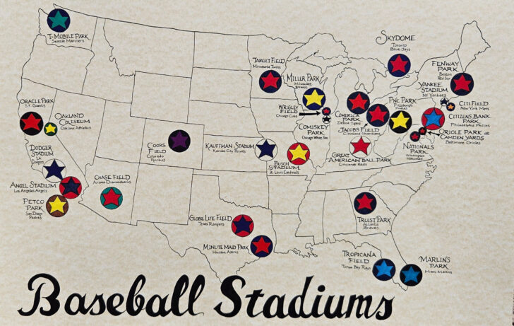 Free Printable Map of Mlb Stadiums