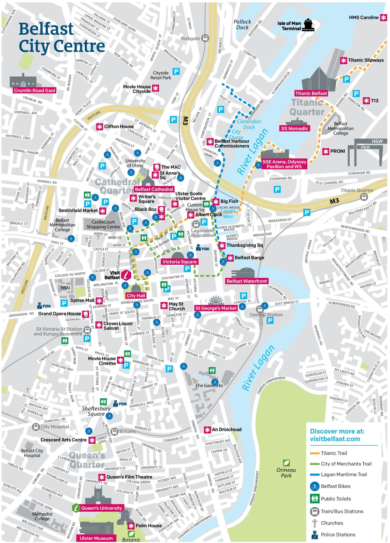 Belfast City Centre Map - Ontheworldmap with regard to City Map Of Belfast Northern Ireland