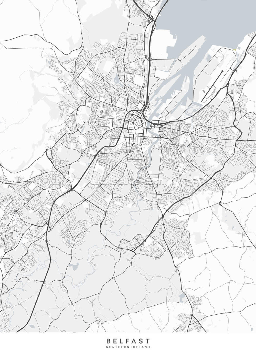 Belfast City Map throughout City Map Of Belfast Northern Ireland