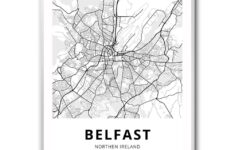 Belfast City Map Wall Art – Minimalist Belfast Street Map Print inside City Map Of Belfast Northern Ireland