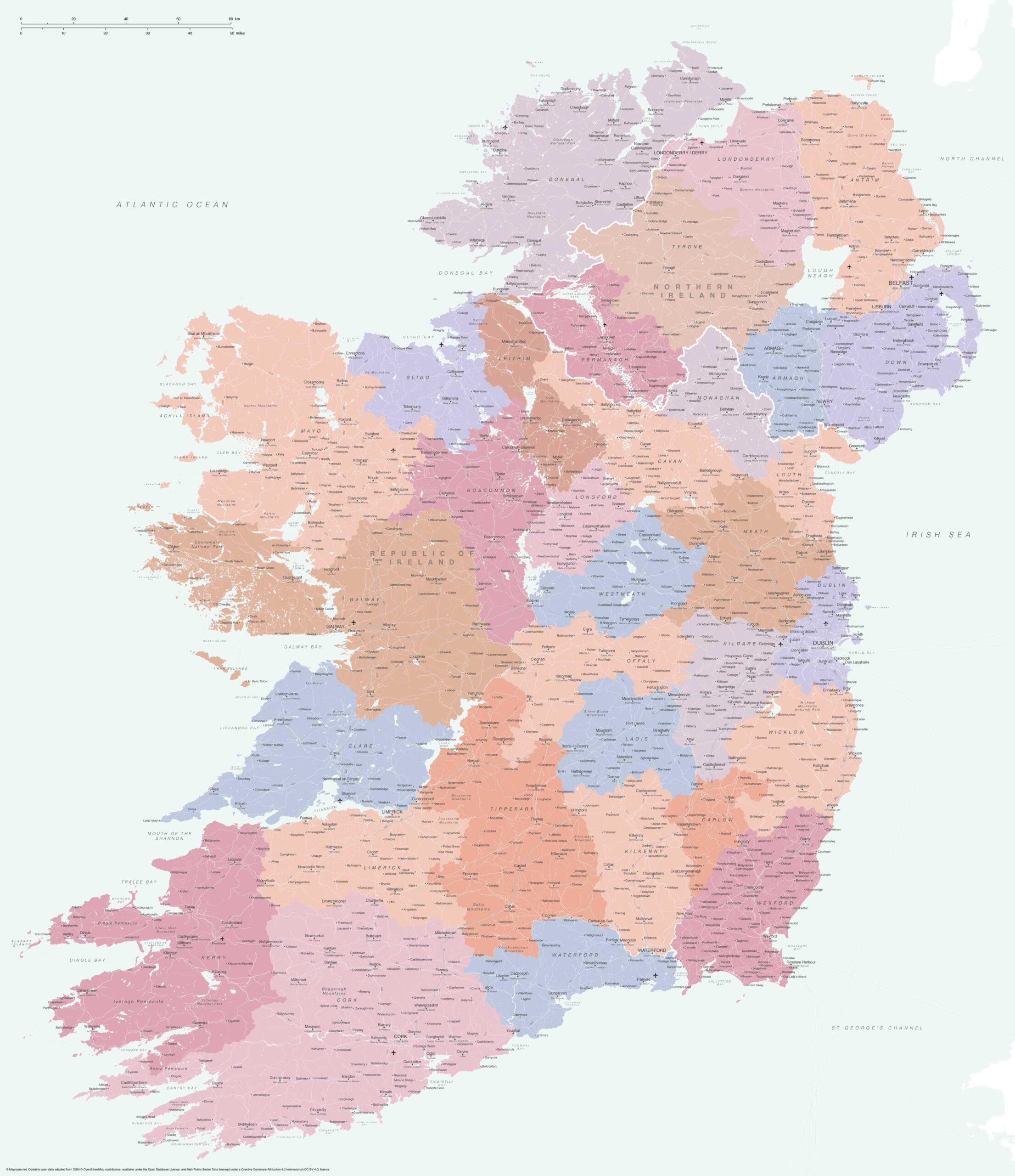 Best Detailed Map Of Ireland – Maproom intended for High Resolution Printable Map Of Ireland