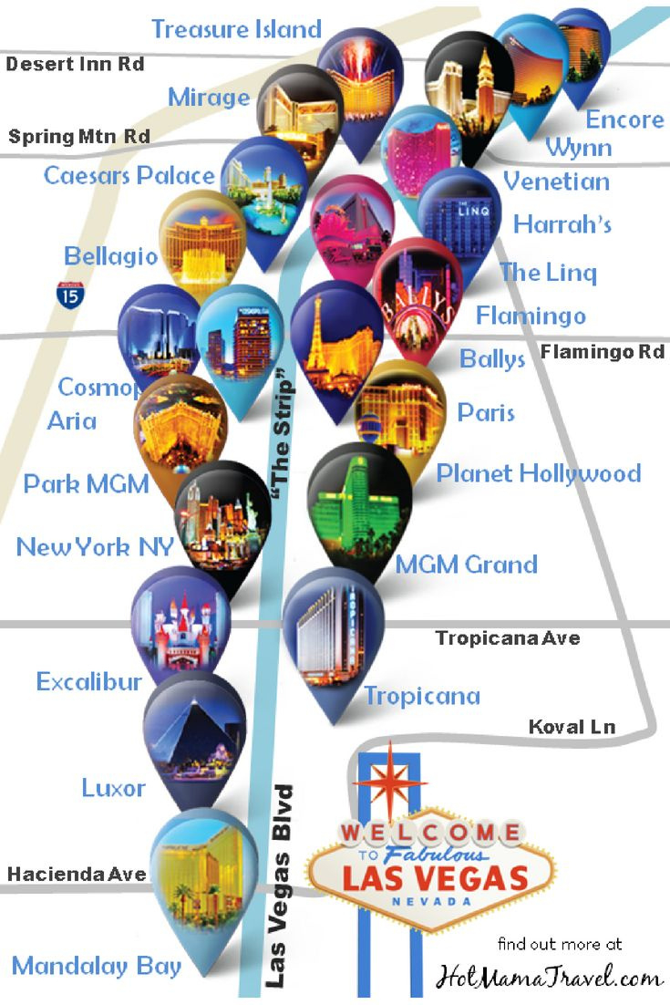 Best Las Vegas Strip Hotel Map 2025: 21 Hotels On The Vegas Strip with regard to Las Vegas Strip Map 2025 Printable