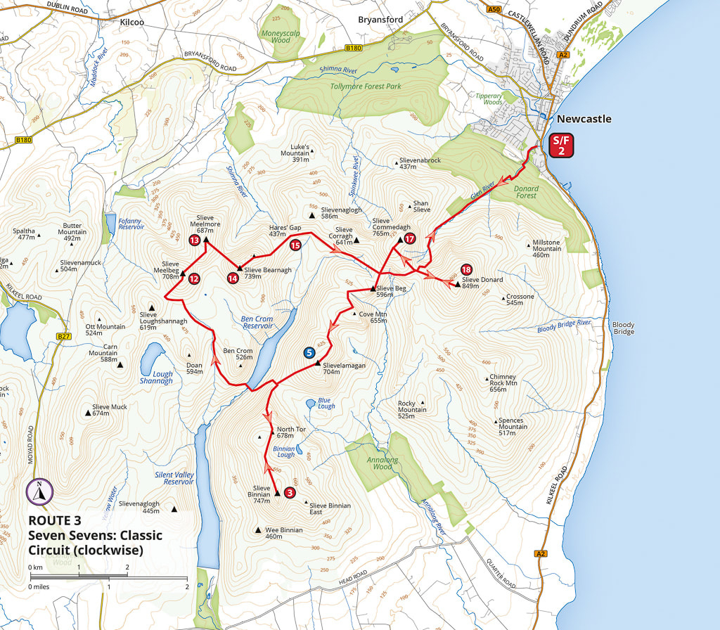 Big Hikes In The Mourne Mountains: A Collection Of Epic Long with Map of Mourne Mountains Northern Ireland