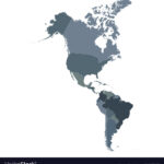 Bild Graue Karte Südamerikas Und Norden Vektorbild Within Map Of South And North America Without Words