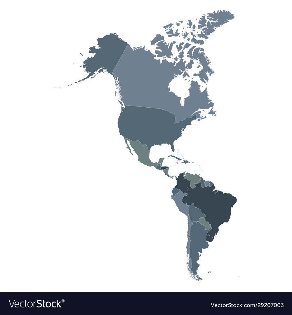 Bild Graue Karte Südamerikas Und Norden Vektorbild within Map of South and North America Without Words