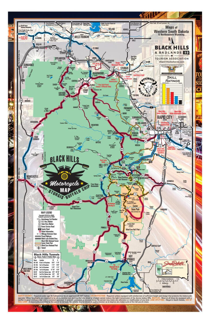 Printable Map of Black Hills Sd