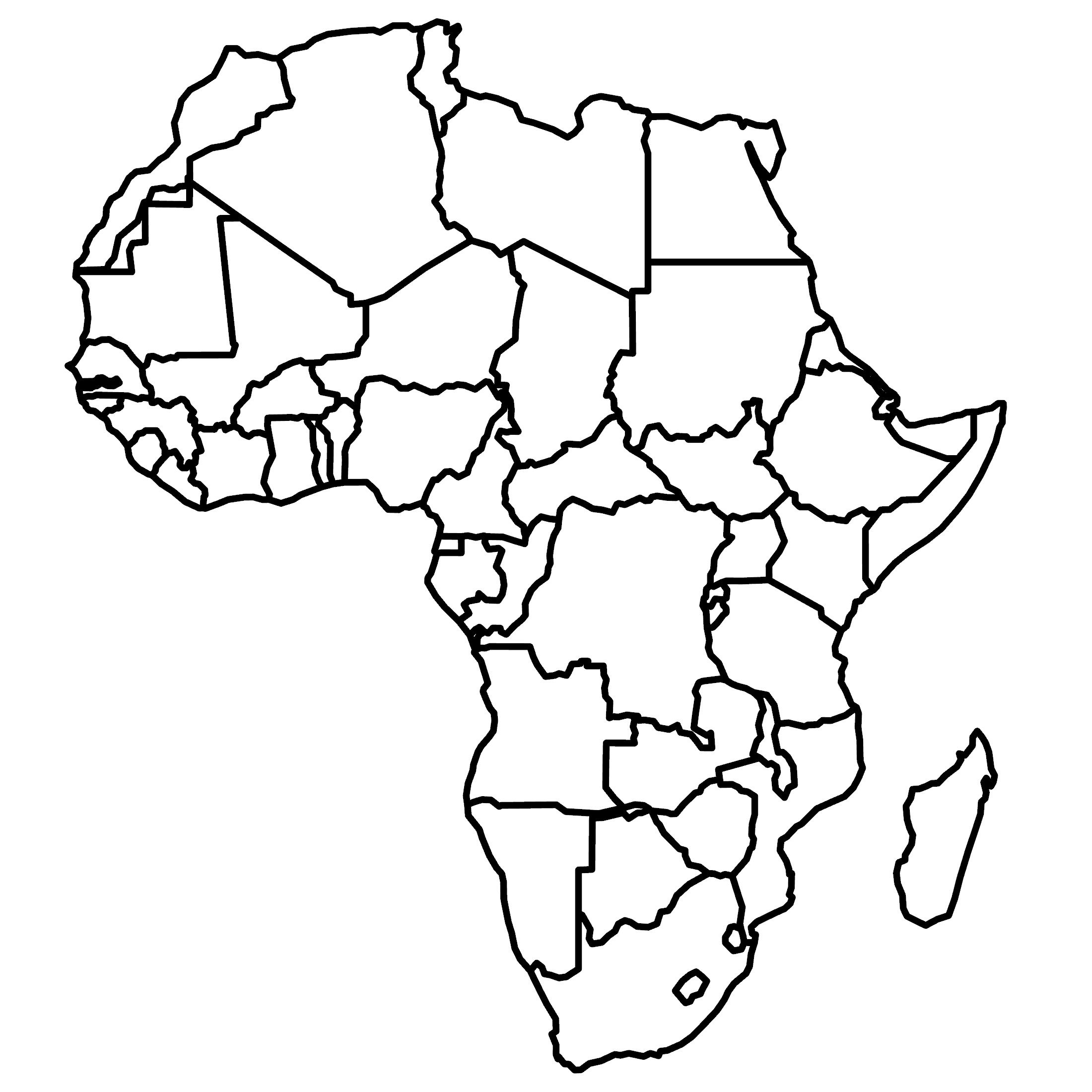 Blank Map Of Africa With Country Outlines - Gis Geography regarding Blank Political Map Of Africa Printable