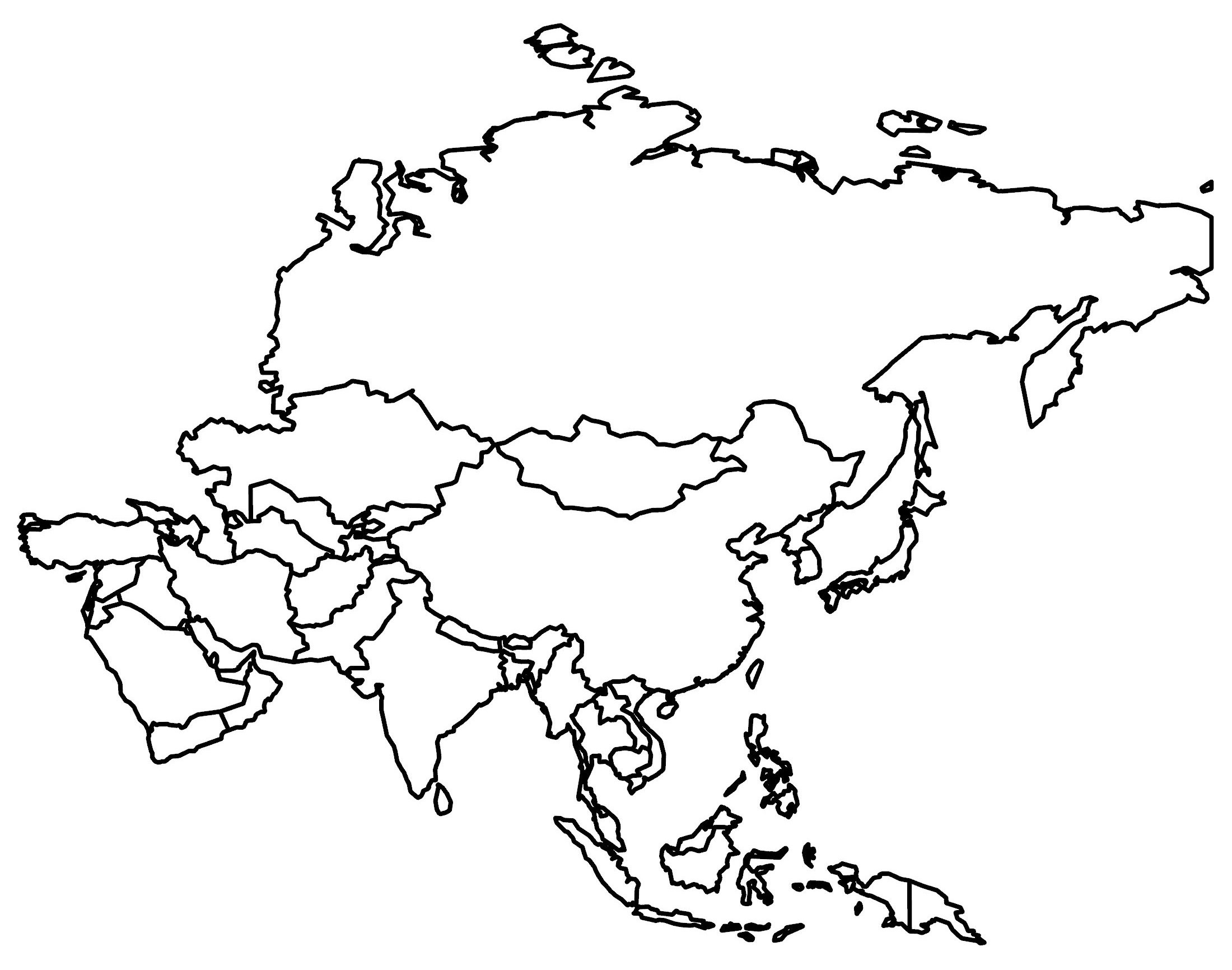 Blank Map Of Asia With Country Outlines - Gis Geography inside Free Printable Map of Asia with Countries