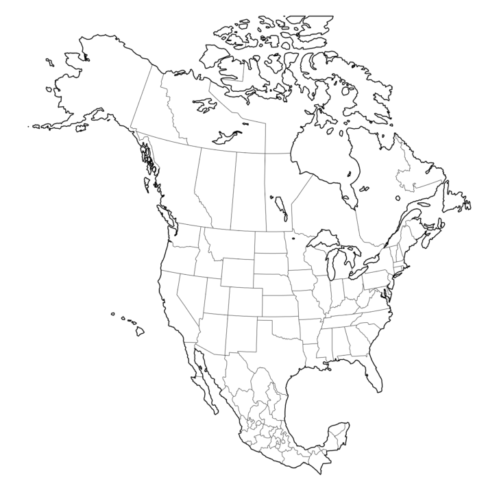 Printable Map of USA and Mexico
