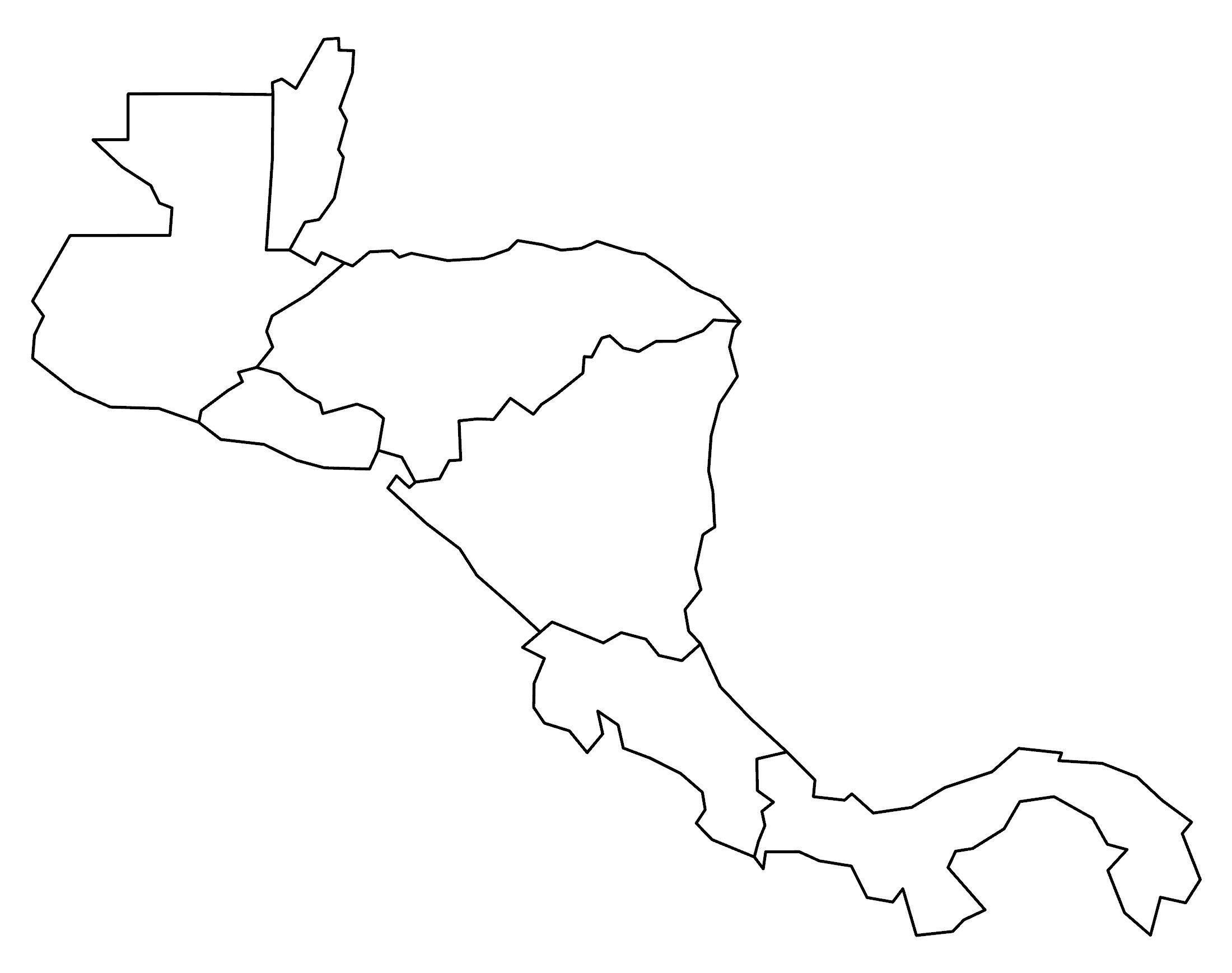 Blank Map Of Central America - Gis Geography throughout Blank Printable Map of Central America