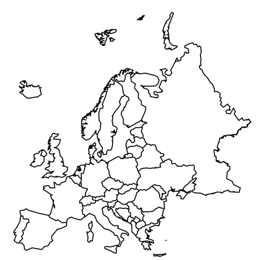 Free Printable Outline Map Of Europe | Adams Printable Map