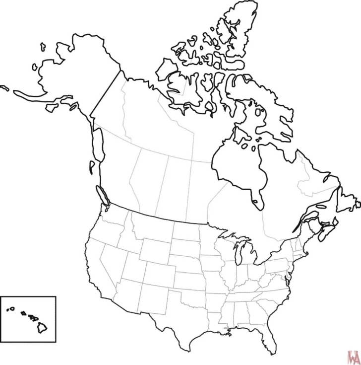 Free Printable Map of US and Canada Free Printable Map of US and Canada
