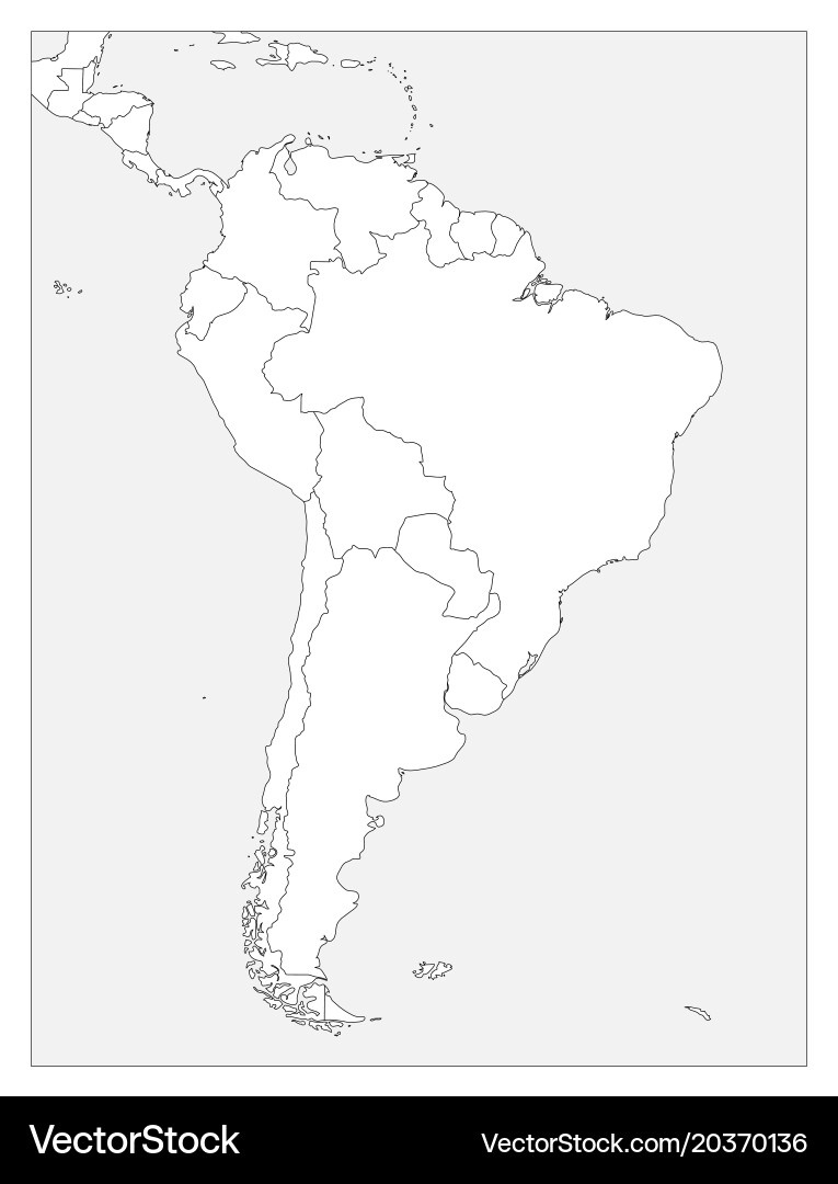 Blank Politische Karte Von Südamerika Einfache Wohnung regarding Blank Map Of Latin America Printable