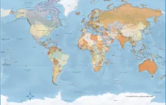 Blank Printable World Map With Countries &amp; Capitals inside Printable World Map with Countries Labeled
