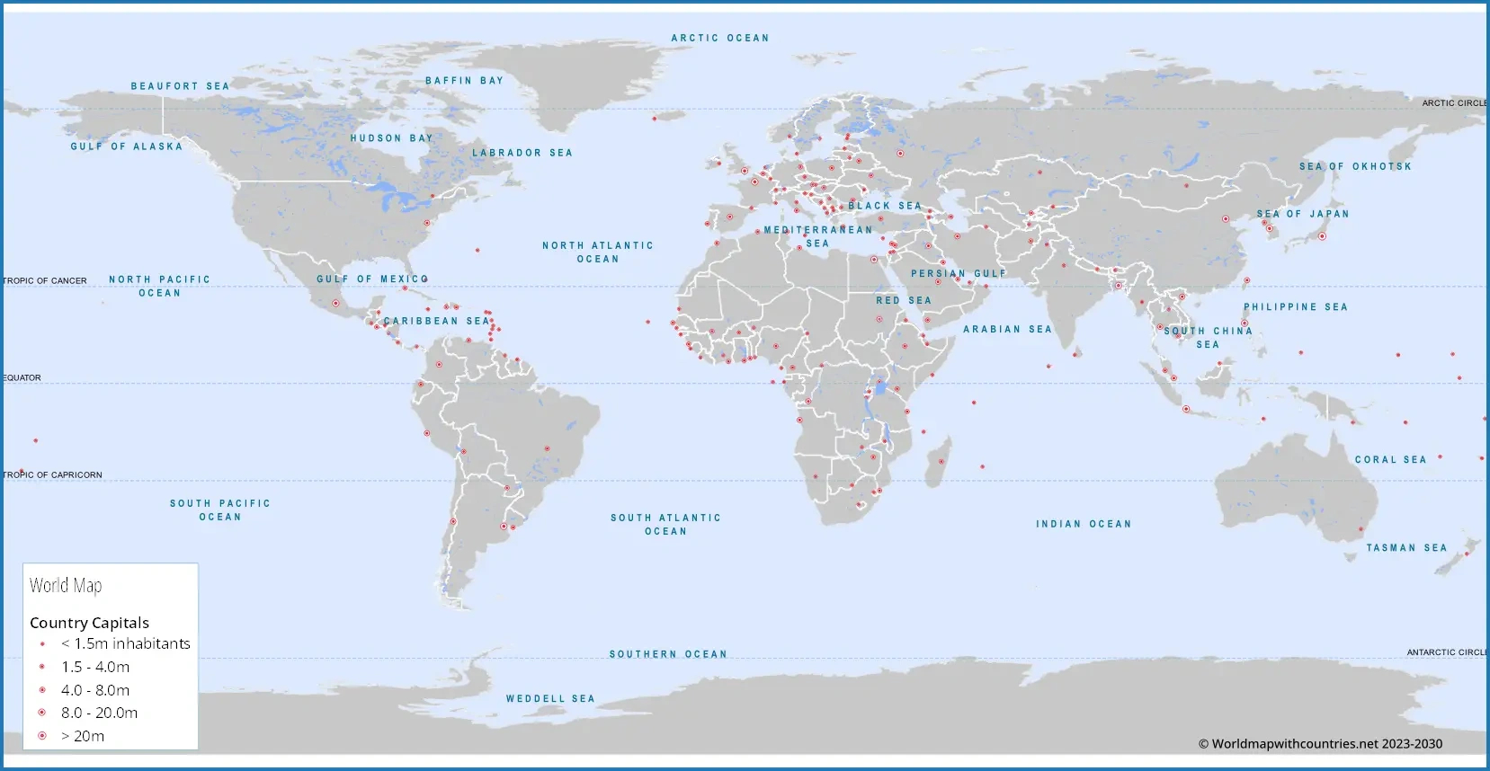 Blank Printable World Map With Countries &amp;amp; Capitals with regard to Free Printable World Map With Countries And Capitals