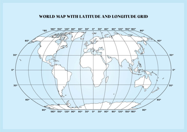 Printable World Map with Longitude and Latitude Printable World Map with Longitude and Latitude