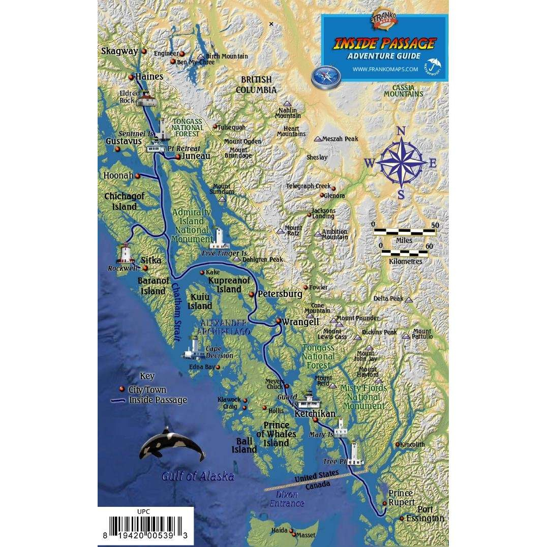 Books &amp;amp; Gifts :: Pacific Northwest :: Alaska Inside Passage Map for Printable Map Of Alaska Inside Passage