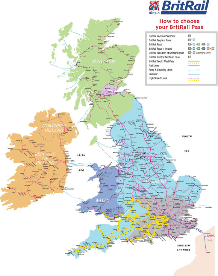 Train Map of England and Scotland