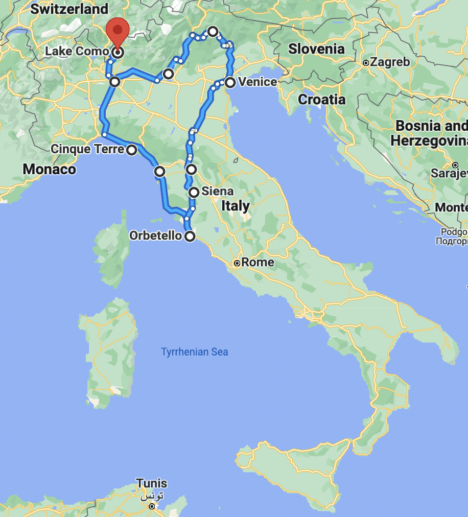 Bucketlist Italy Road Trip: Best Hiking, Wine, &amp;amp; Culture (With Map throughout Map of Italy with Lake Como