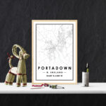 Buy Portadown Northern Ireland Map Minimal Scandinavian Nordic In Map Of Portadown Northern Ireland