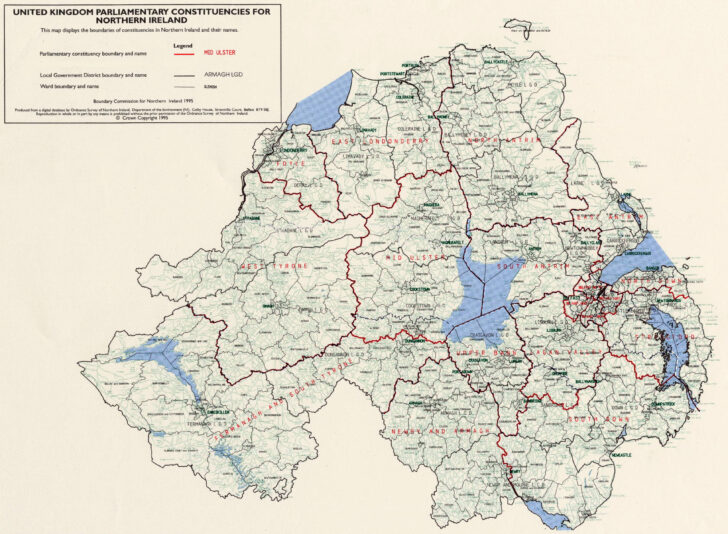 Map of Northern Ireland Showing Towns