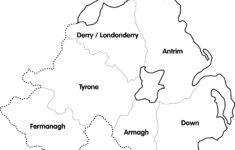 Cain: Maps: Outline Map Of Northern Ireland; Counties with Map of Northern Ireland Showing Counties