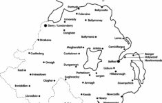 Cain: Maps: Outline Map Of Northern Ireland; Main Cities, Towns regarding Map of Northern Ireland Towns and Cities