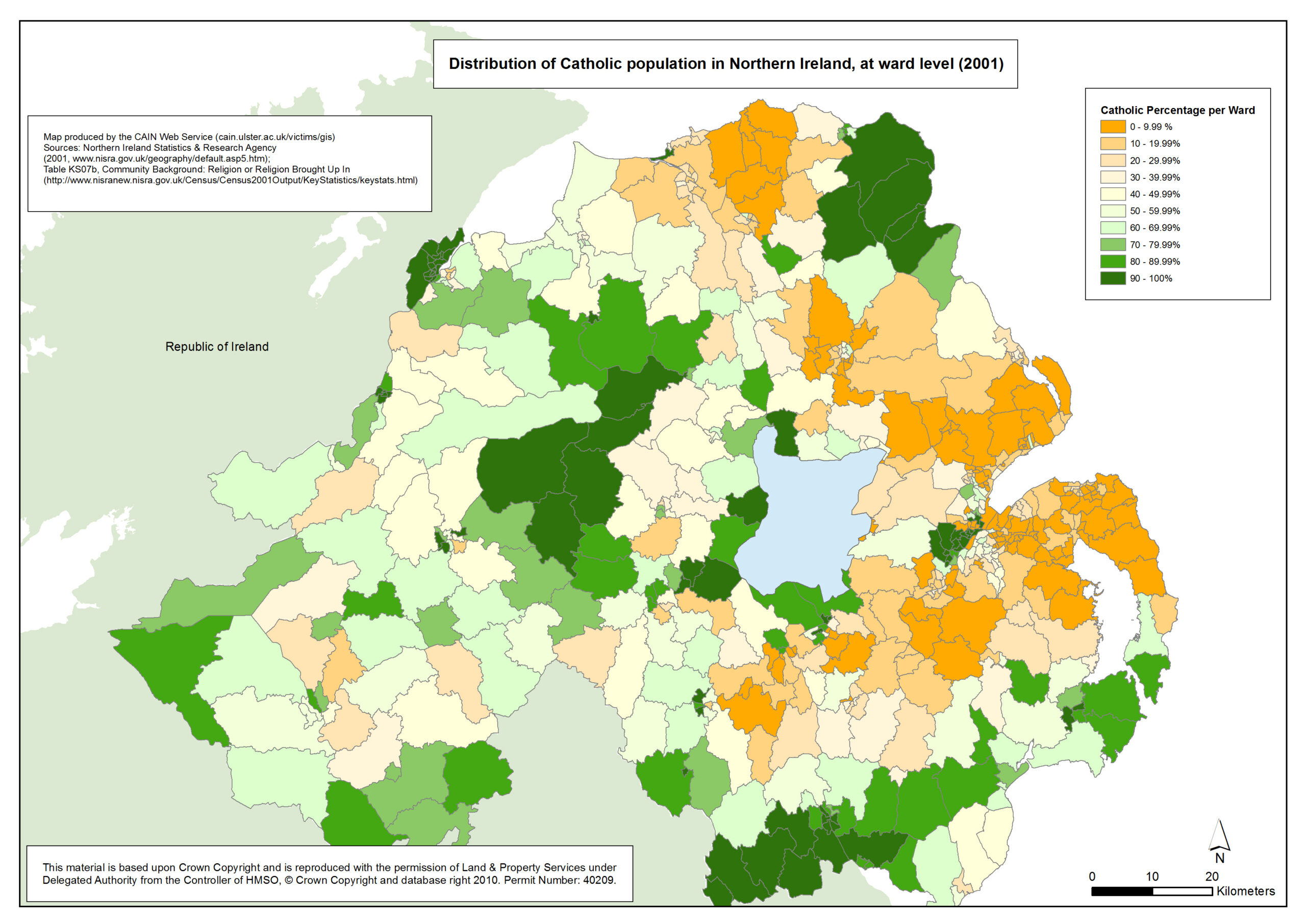 Cain: Victims: Visualising The Conflict: Gis Map Set 2: Religious for Sectarian Map of Northern Ireland