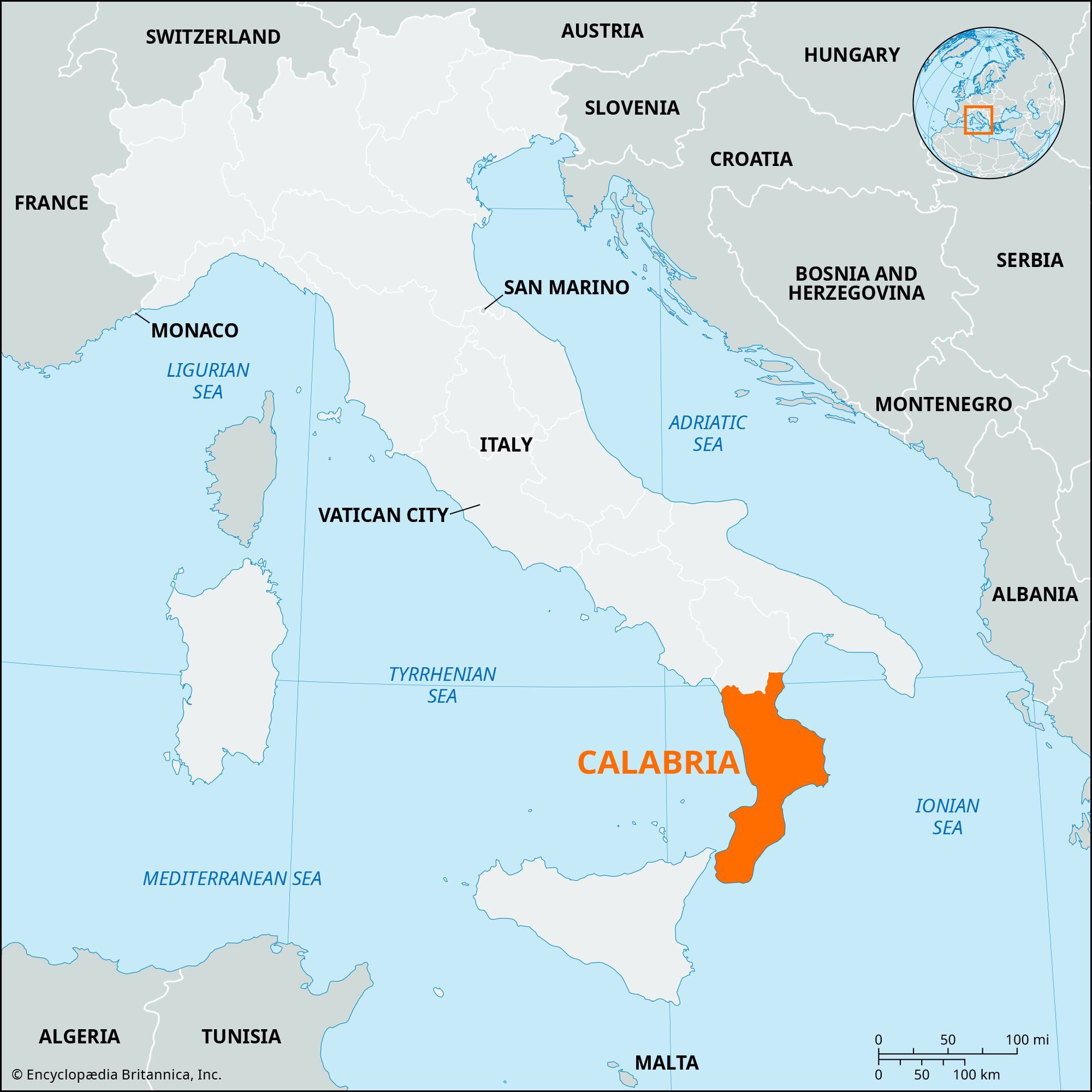 Calabria | Italy, Map, History, &amp;amp; Facts | Britannica inside Calabria Region of Italy Map