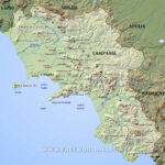 Campania Physical Map Throughout Map Of Campania Region Of Italy