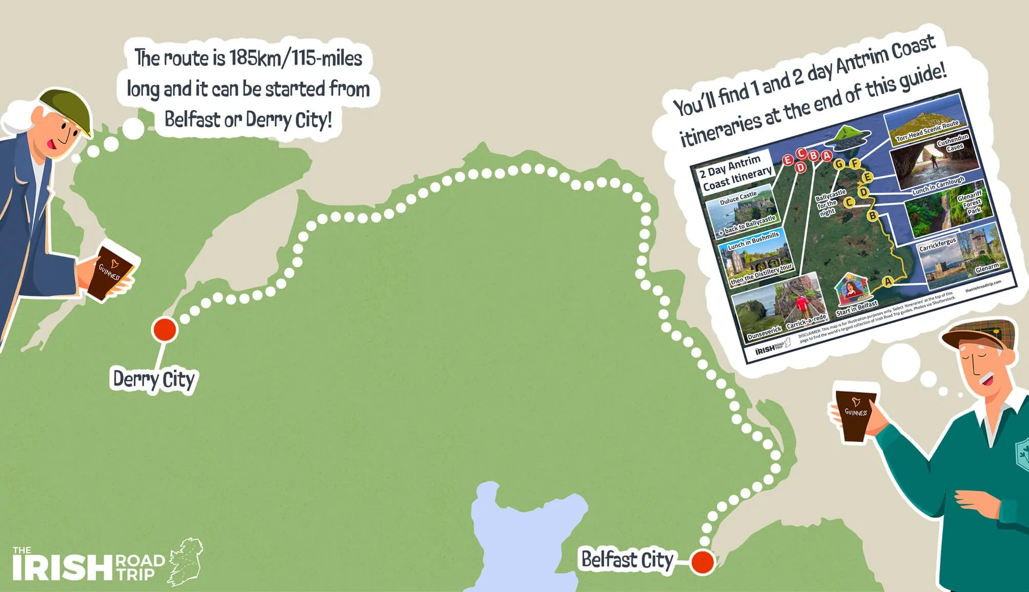 Causeway Coastal Route: Stops, Map + Itinerary (2025) regarding Map Of Northern Ireland Giant&amp;#039;S Causeway