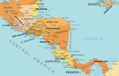 Central America Map - Countries And Cities - Gis Geography for Free Printable Map Of Central America And Caribbean