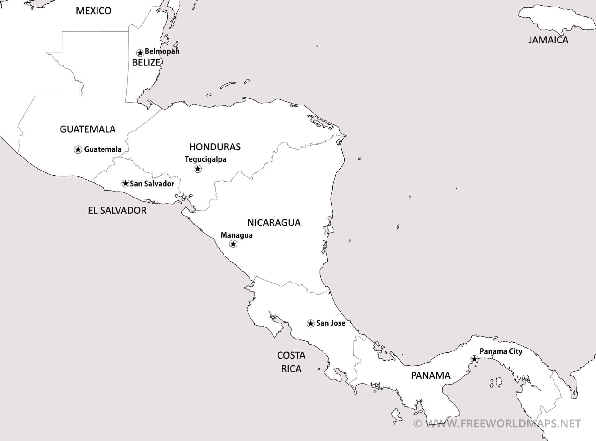 Central America Printable Pdf Maps – Freeworldmaps with Blank Printable Map of Central America