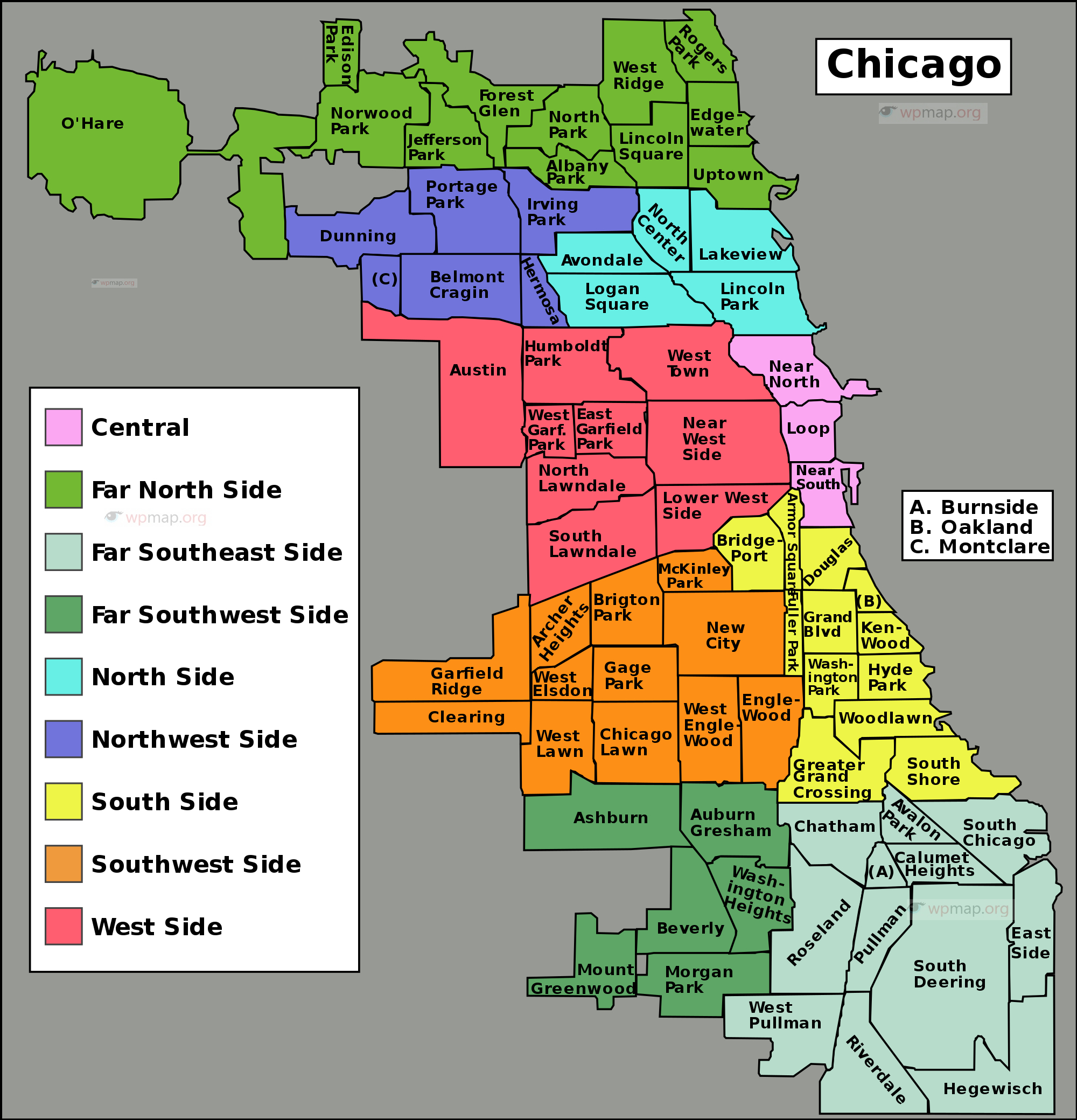 Chicago Community Areas Map - Map Pictures in High Resolution Printable Chicago Neighborhood Map
