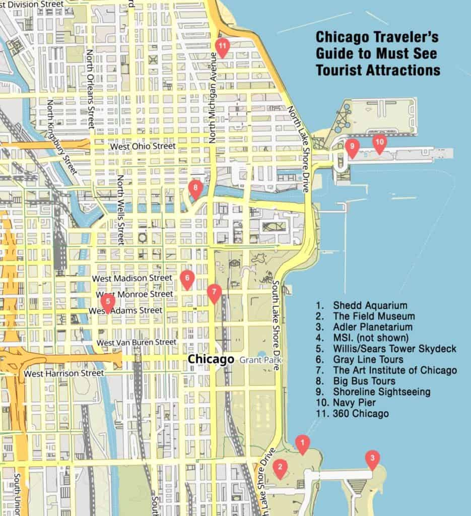 Chicago Maps Chicago Traveler inside Printable Map of Downtown Chicago