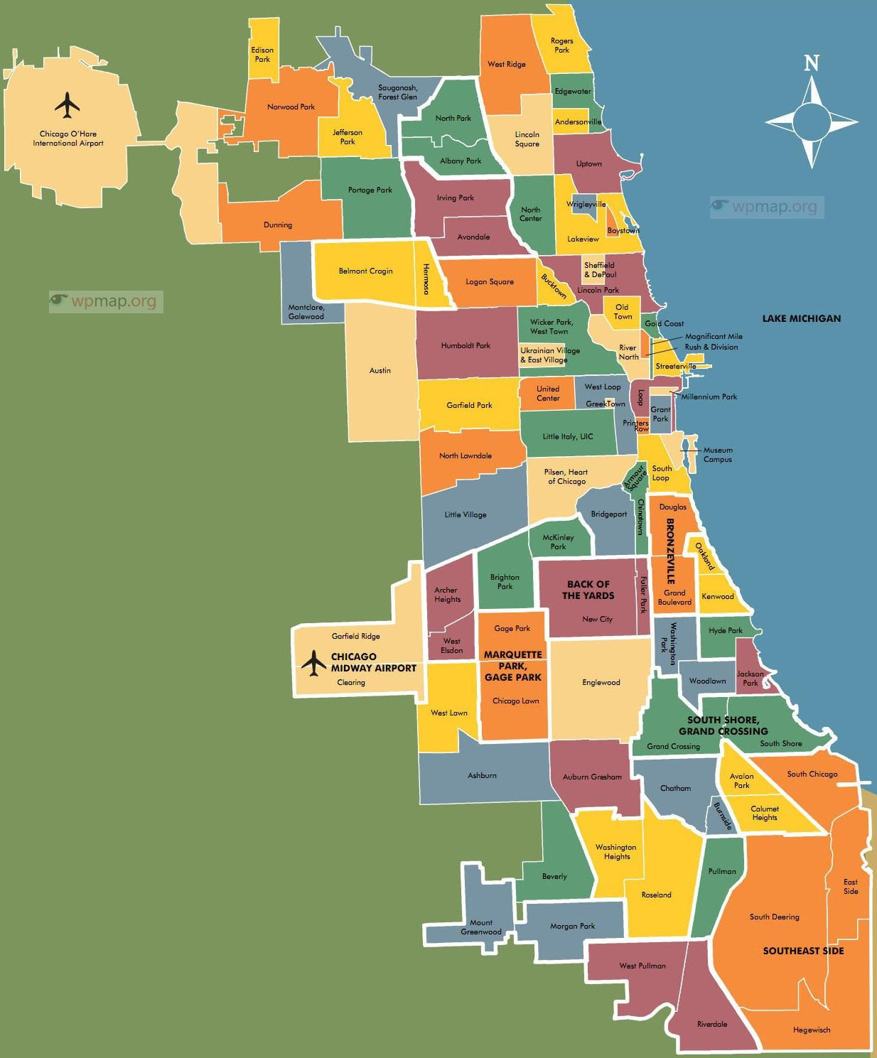 Chicago Neighborhood Map - Map Pictures within High Resolution Printable Chicago Neighborhood Map