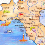 Cinque Terre Italy Map   Etsy Australia For Map Of Italy And Cinque Terre