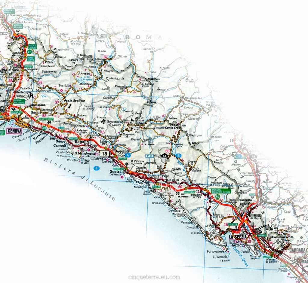 Cinque Terre Maps regarding Map Of Cinque Terre Italy