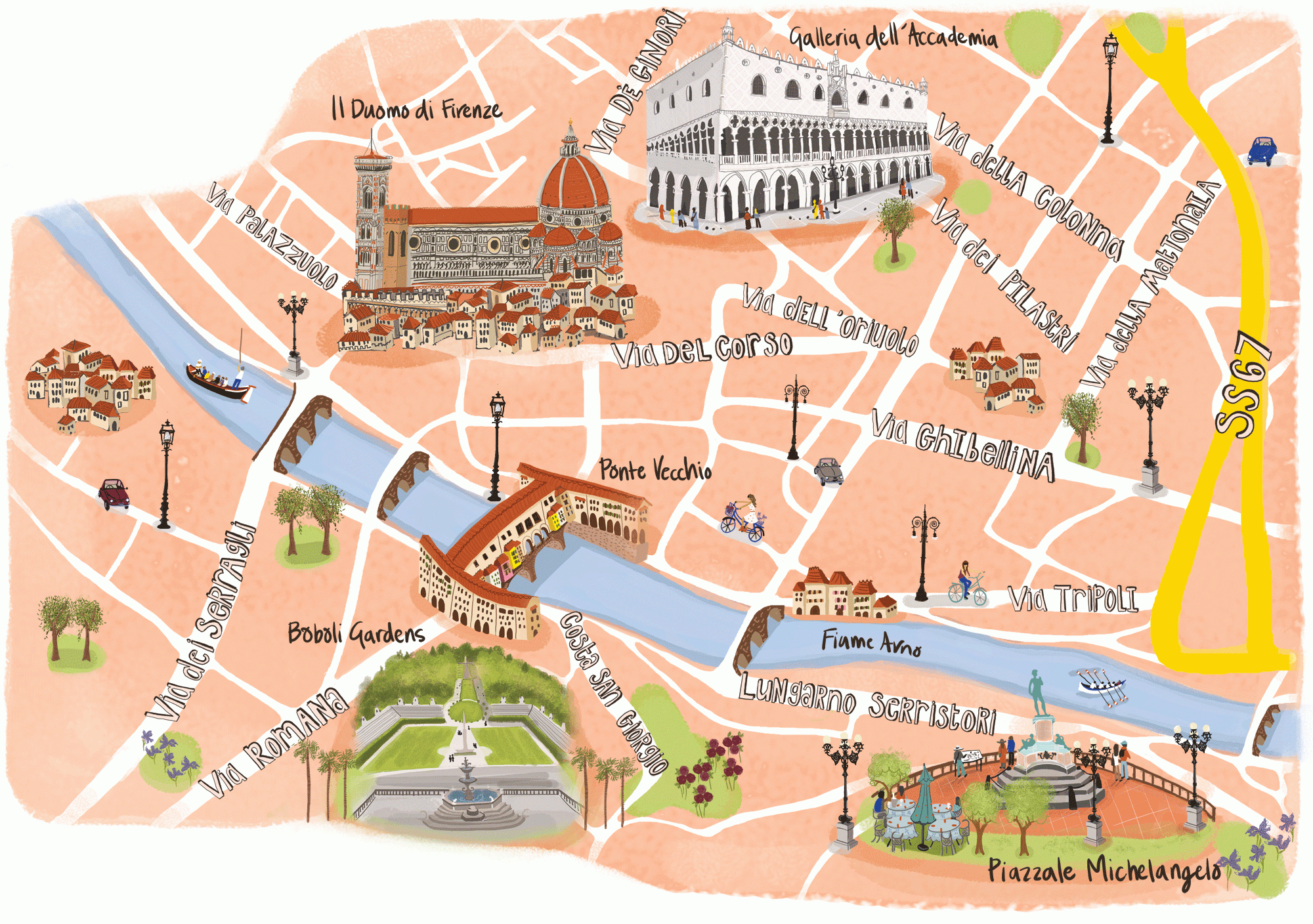 City Map Of Florence — Naomi Designs throughout Street Map of Florence Italy