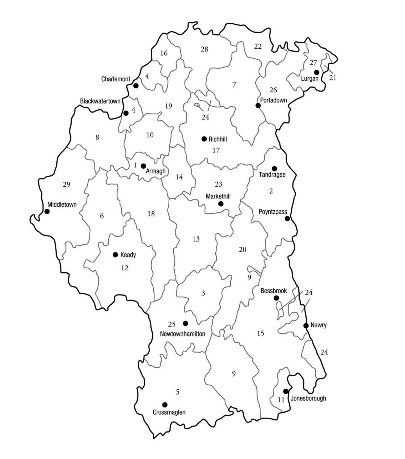 Civil Parish Map - County Armagh | Ulster Historical Foundation within Map Of Armagh Northern Ireland