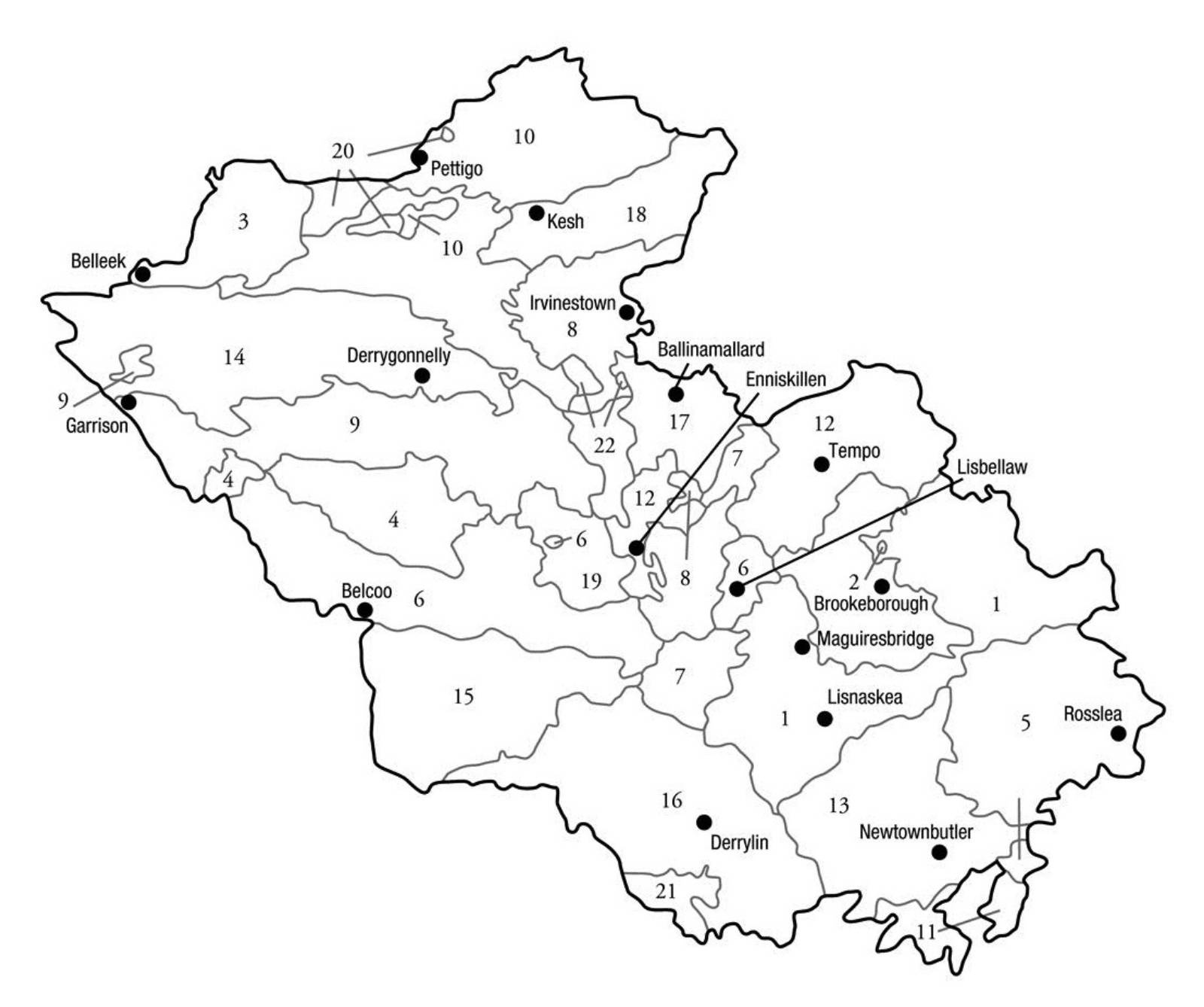 Civil Parish Map - County Fermanagh | Ulster Historical Foundation with regard to Map of County Fermanagh Northern Ireland