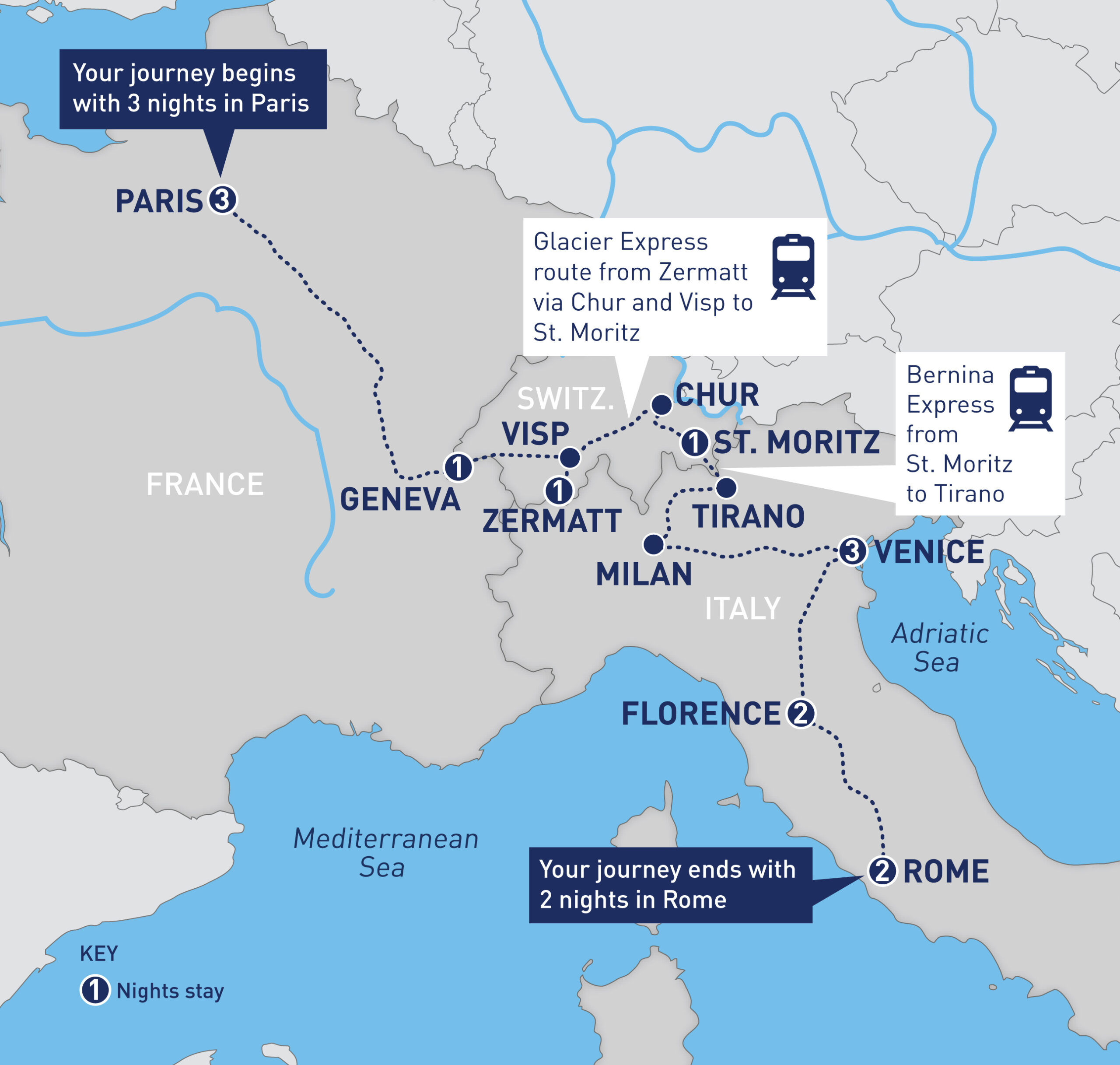 Classics Of France, Switzerland, And Italy | Railbookers® for Map Of France And Italy And Switzerland