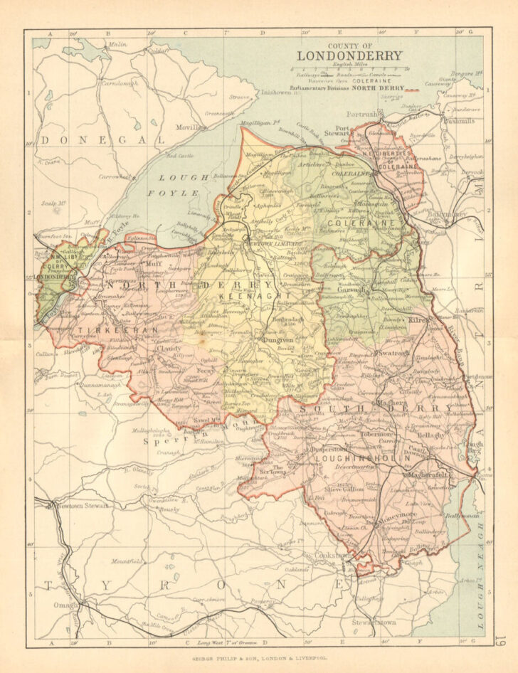 Map of County Londonderry Northern Ireland