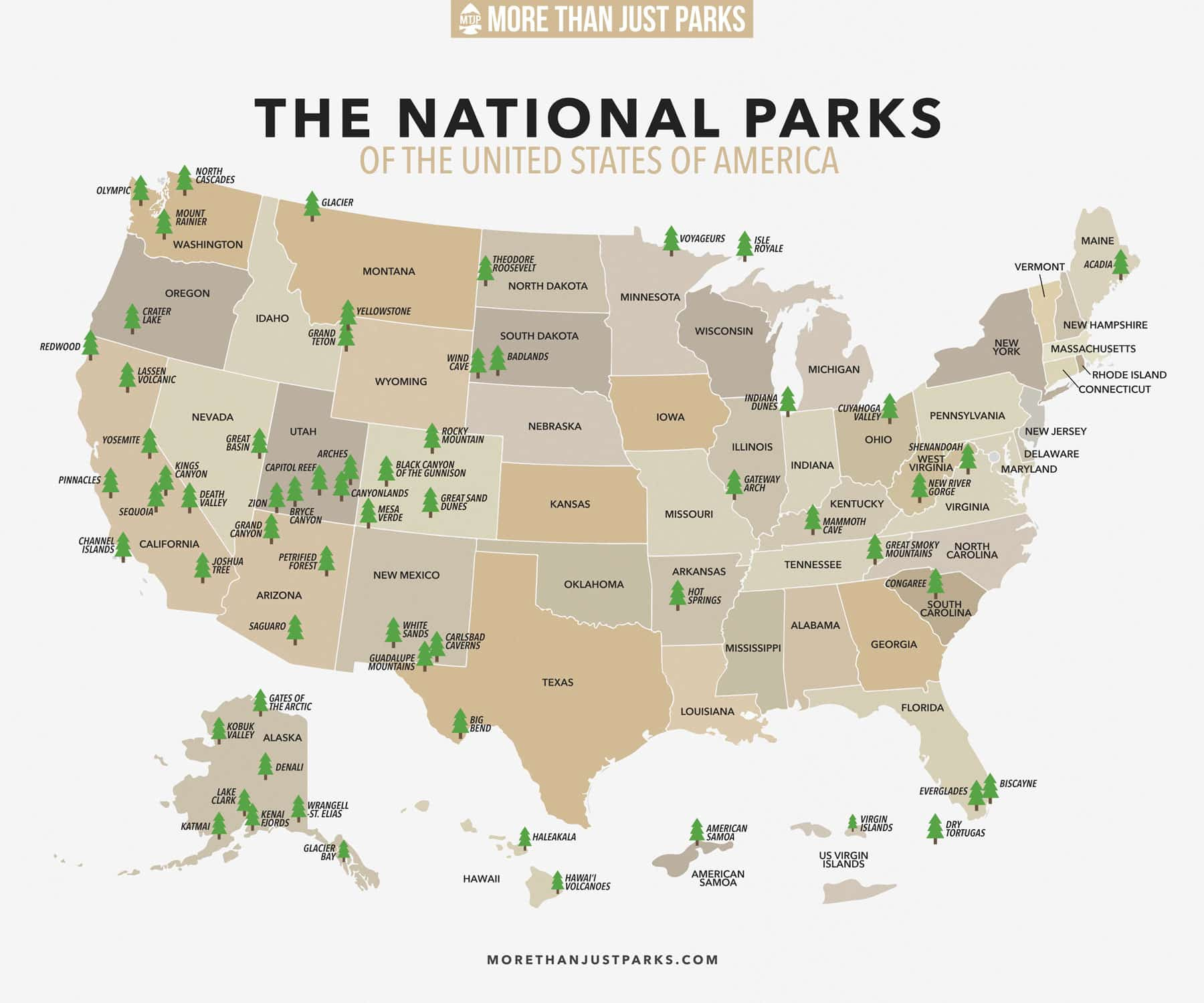 Complete National Parks List 2024 (+ Printable Map) intended for Free Printable Map of US National Parks