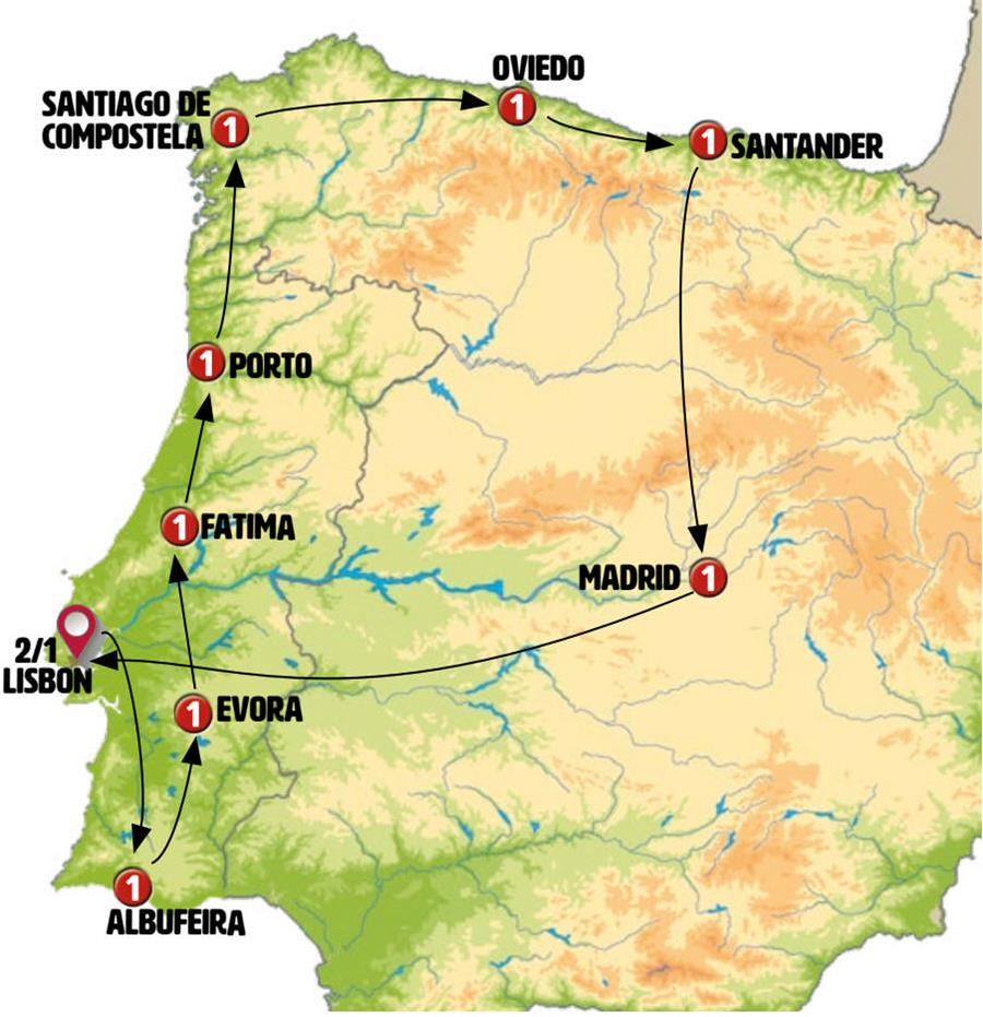 Complete Portugal And Northern Spain End Lisbon&amp;#039;25-Iberian P-Morocco for Map Of Northern Portugal And Spain