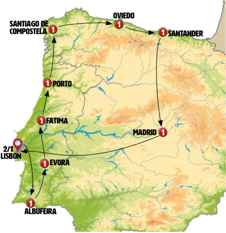 Map of Northern Spain and Portugal Map of Northern Spain and Portugal