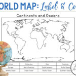 Continents And Oceans | Color And Label Blank World Map Throughout Map Of Continents And Oceans Printable