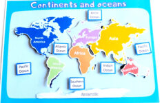 Continents And Oceans, Geography Worksheet, Printables Homeschool for Map Of The Continents And Oceans Printable