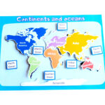 Continents And Oceans, Geography Worksheet, Printables Homeschool Inside 7 Continents And 5 Oceans Printable Map